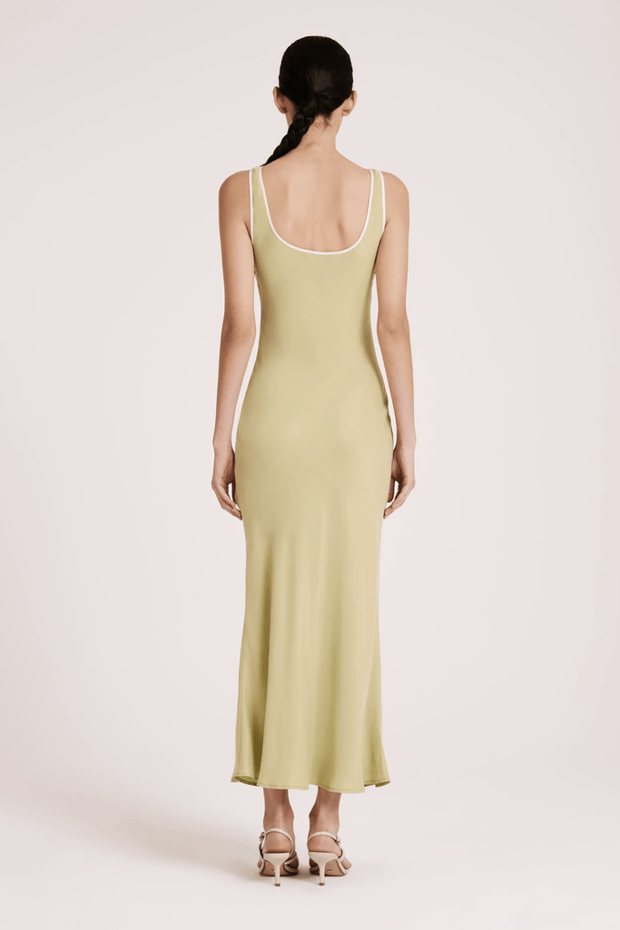 NUDE LUCY DRESSES NUDE LUCY ENNI CUPRO SLIP DRESS - LIME