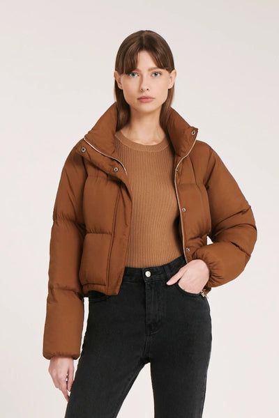 NUDE LUCY LADIES JACKETS NUDE LUCY TOPHER PUFFER JACKET - TOFFEE