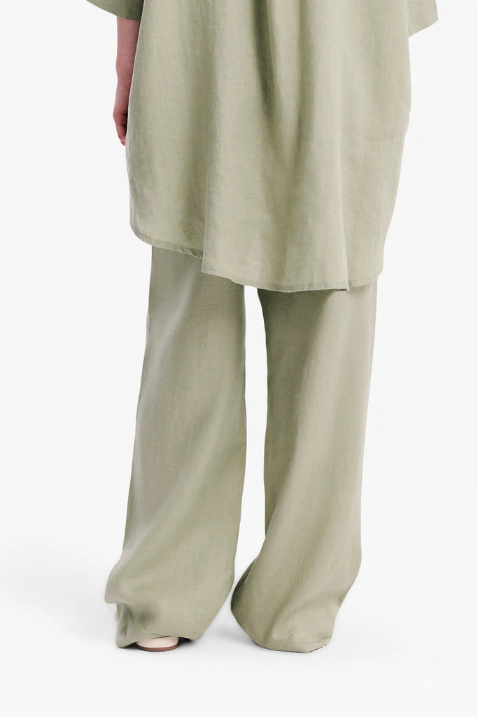 NUDE LUCY LADIES PANTS NUDE LUCY LOUNGE LINEN PANT - OLIVE