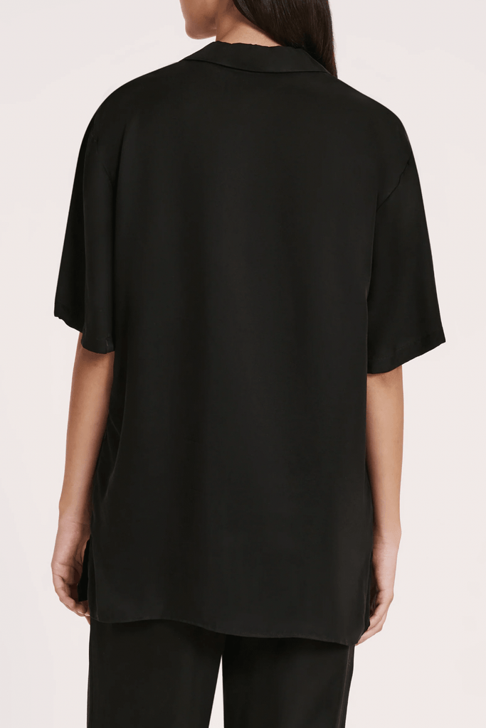 NUDE LUCY TOPS NUDE LUCY LUCIA CUPRO SHIRT - BLACK