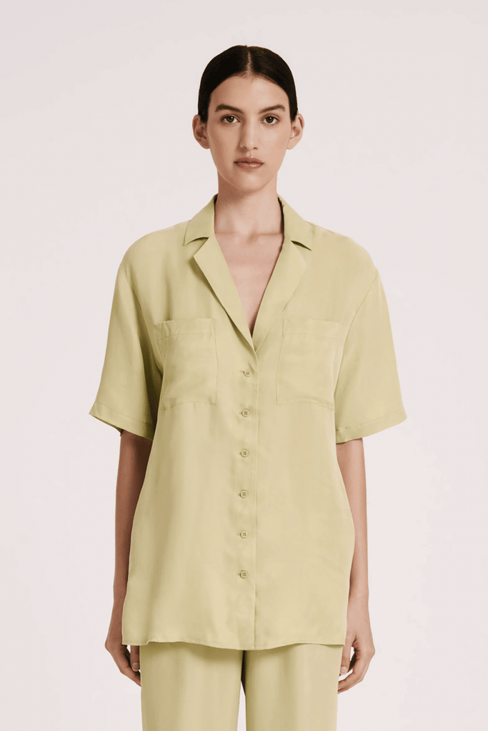 NUDE LUCY TOPS NUDE LUCY LUCIA CUPRO SHIRT - LIME