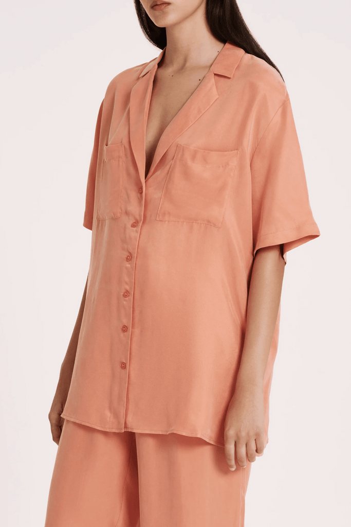 NUDE LUCY TOPS NUDE LUCY LUCIA CUPRO SHIRT - WATERMELON