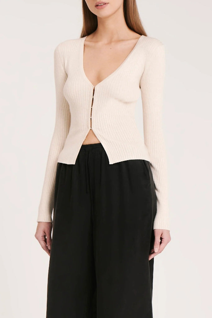 NUDE LUCY TOPS NUDE LUCY LYON KNIT CARDIGAN - CLOUD