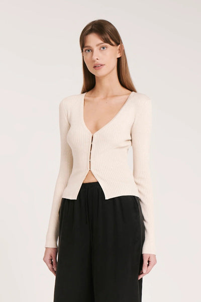 NUDE LUCY TOPS NUDE LUCY LYON KNIT CARDIGAN - CLOUD