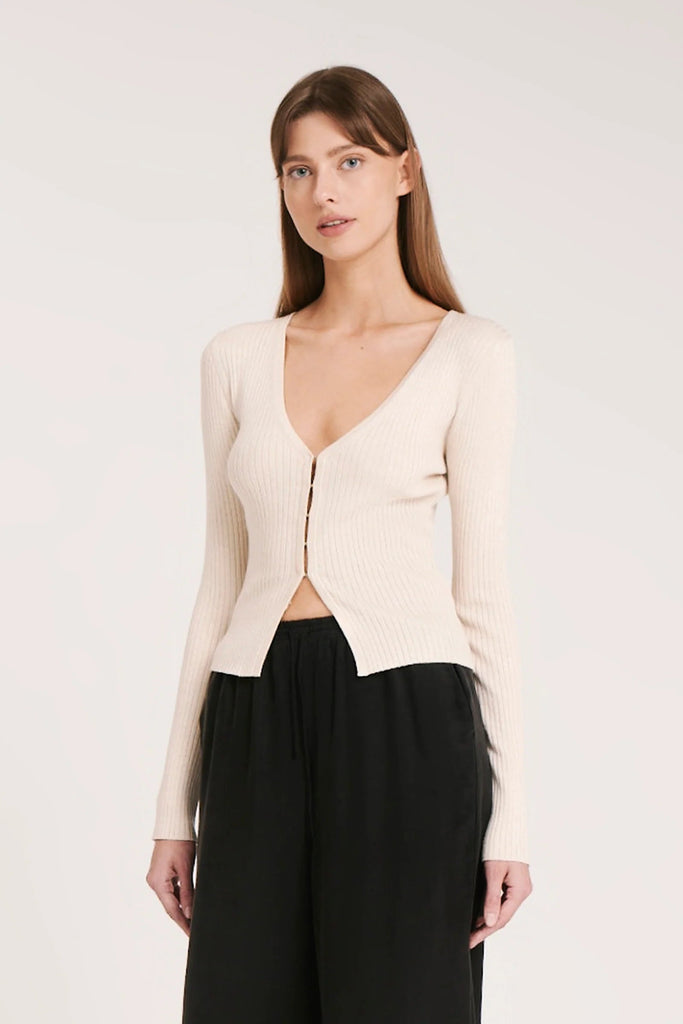 NUDE LUCY TOPS NUDE LUCY LYON KNIT CARDIGAN - CLOUD