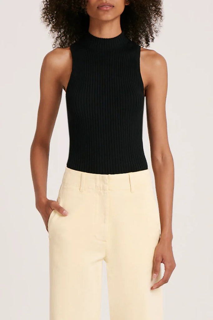 NUDE LUCY TOPS NUDE LUCY ONDA KNIT TANK - BLACK