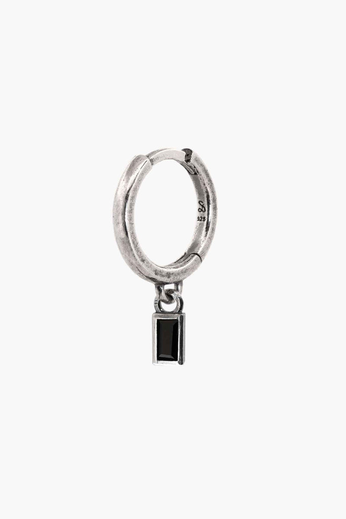 Sue The Boy Onyx Baguette Huggie single earring