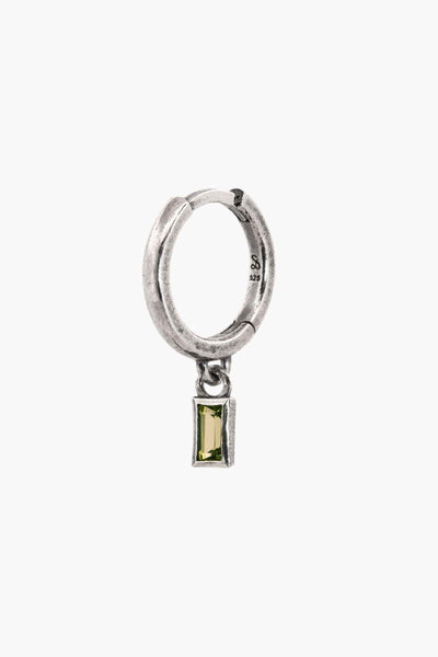 Sue The Boy Peridot Baguette Huggie single earring