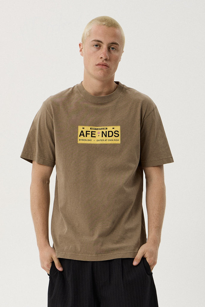AFENDS Risk - Retro Tee - Vintage Fossil