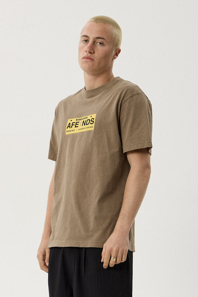 AFENDS Risk - Retro Tee - Vintage Fossil