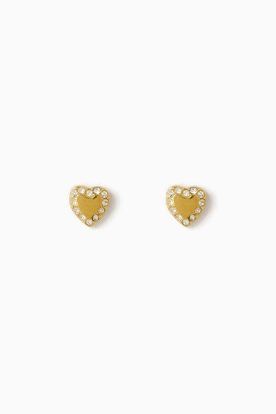 Arms of Eve Rosie Heart Stud Earrings - Gold Plated