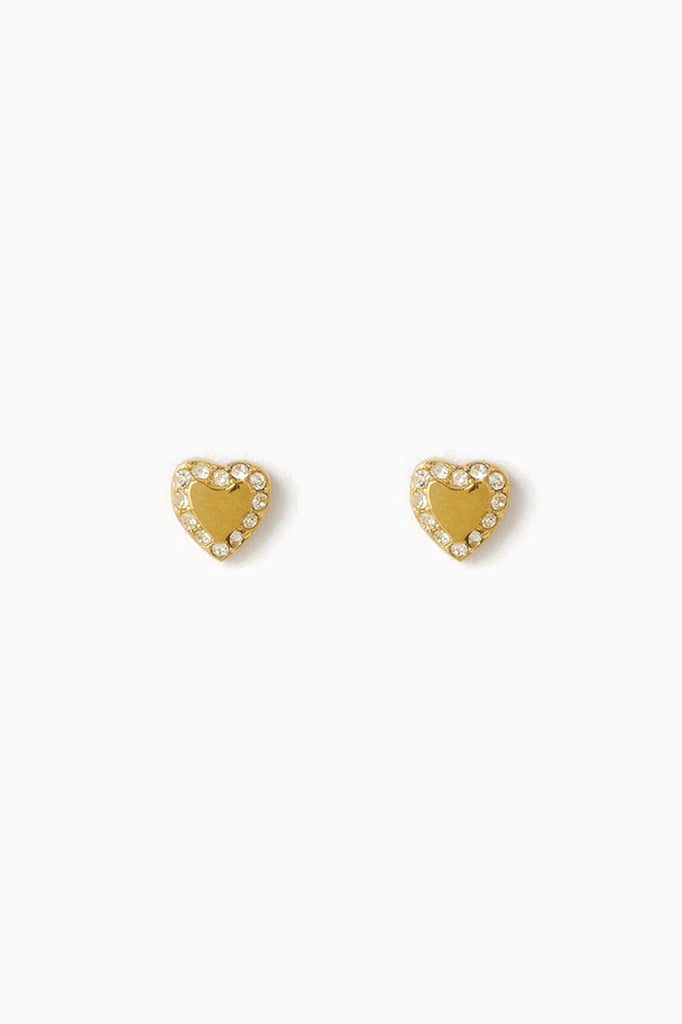 Arms of Eve Rosie Heart Stud Earrings - Gold Plated