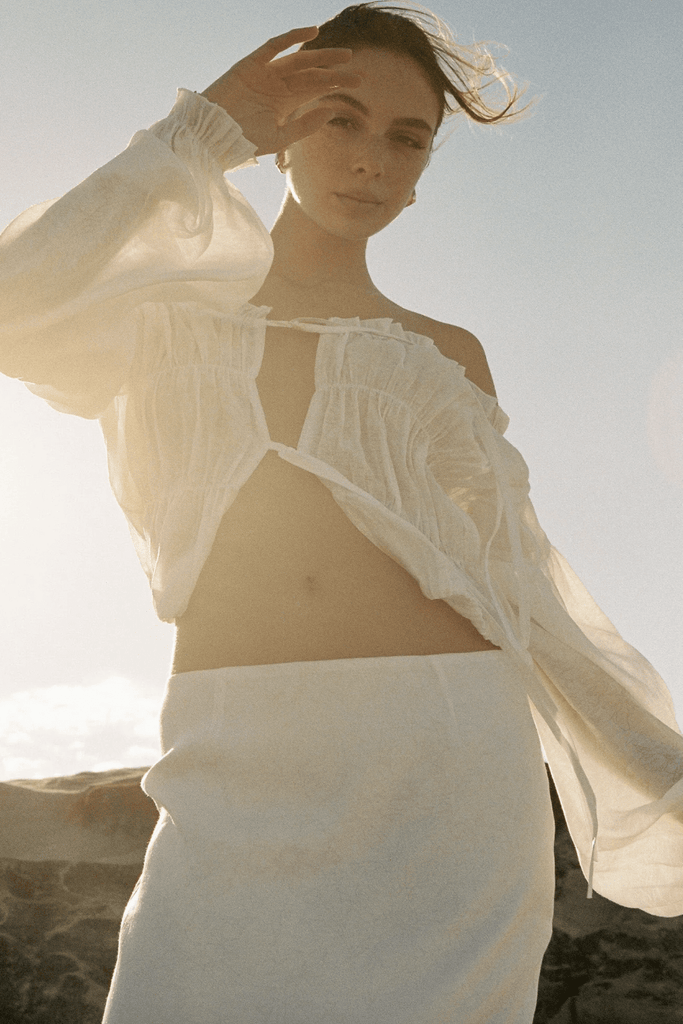 SNDYS TOPS SNDYS THE LABEL TAMSYN OFF THE SHOULDER TOP - WHITE