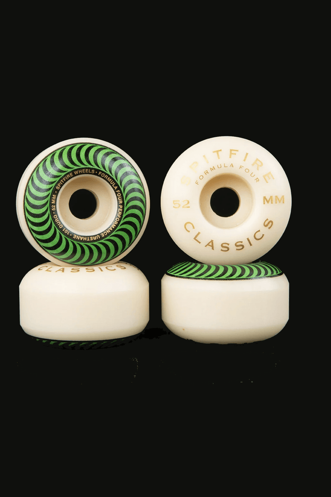 SPITFIRE WHEELS SET OF 4 SPITFIRE WHEEL FORMULA FOUR 101D CLASSIC SWIRL 52MM - GREEN