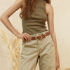 Status Anxiety In Reverse Belt - Tan/Gold