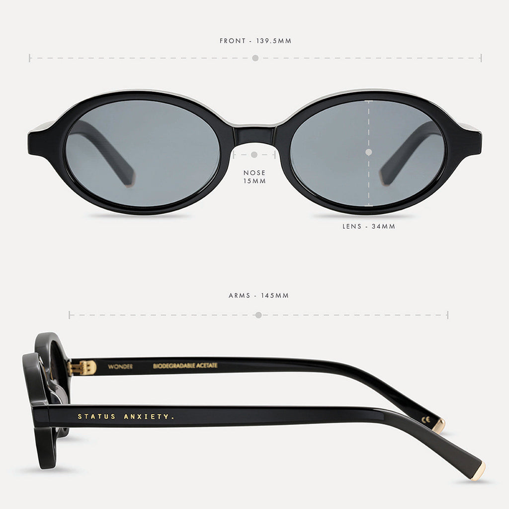 Status Anxiety Wonder Sunglasses - Black/Gold