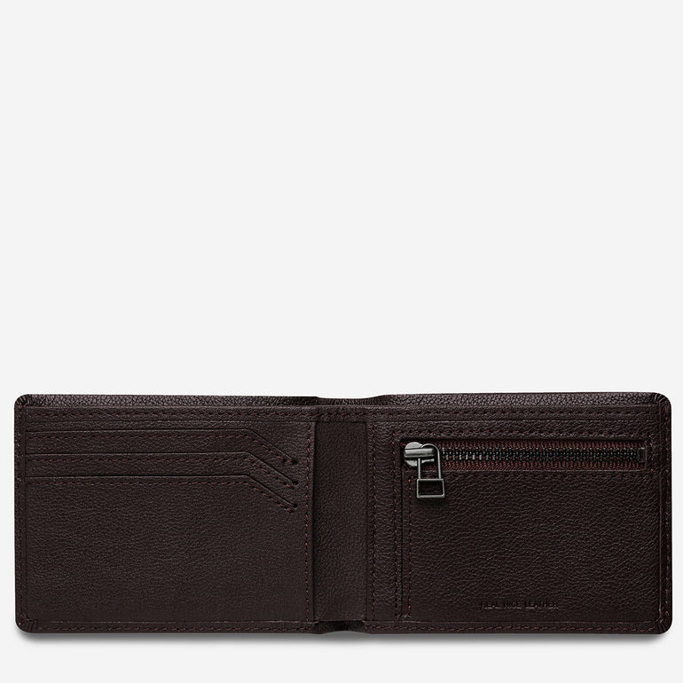 Otis Wallet Chocolate open flat