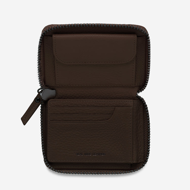 Wayward Wallet Cocoa flat open
