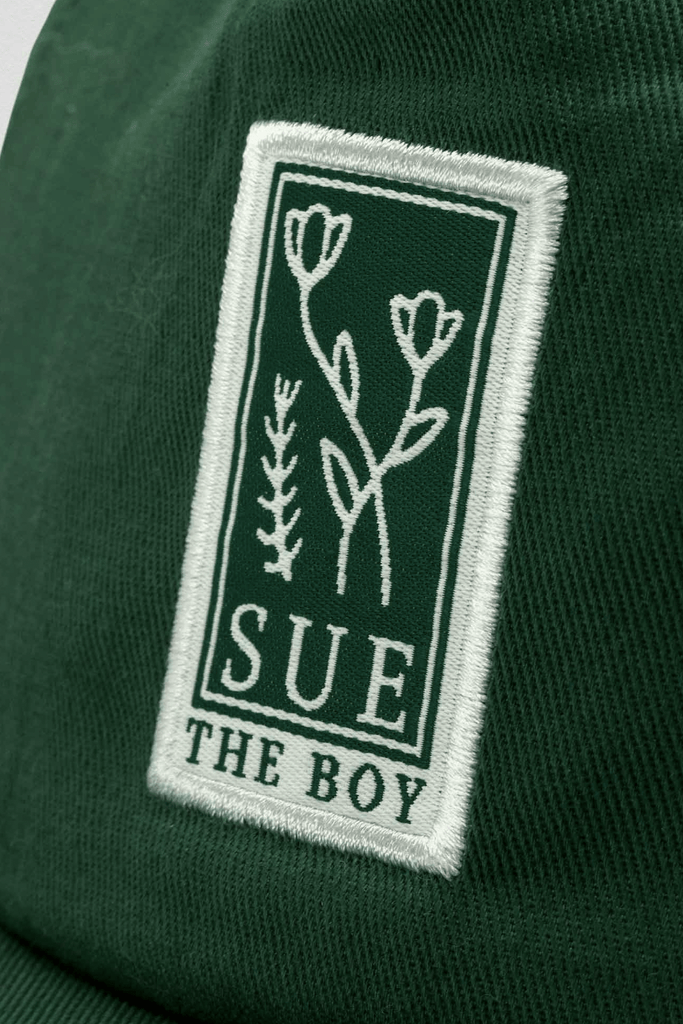 SUE THE BOY CAPS ONE SIZE SUE THE BOY 5-PANEL VIOLET CAP - FOREST GREEN