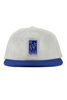 SUE THE BOY CAPS ONE SIZE SUE THE BOY 5-PANEL VIOLET CAP - WHITE/BLUE