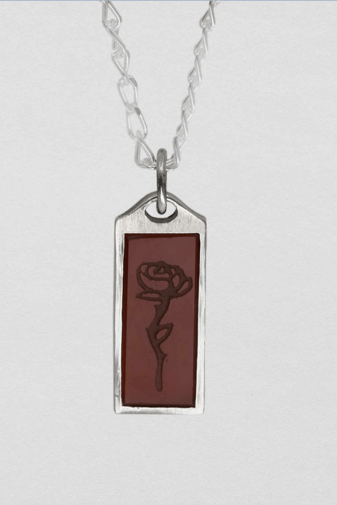 SUE THE BOY JEWELLERY ONE SIZE SUE THE BOY ROSES ARE RED PENDANT - 925 STERLING SILVER