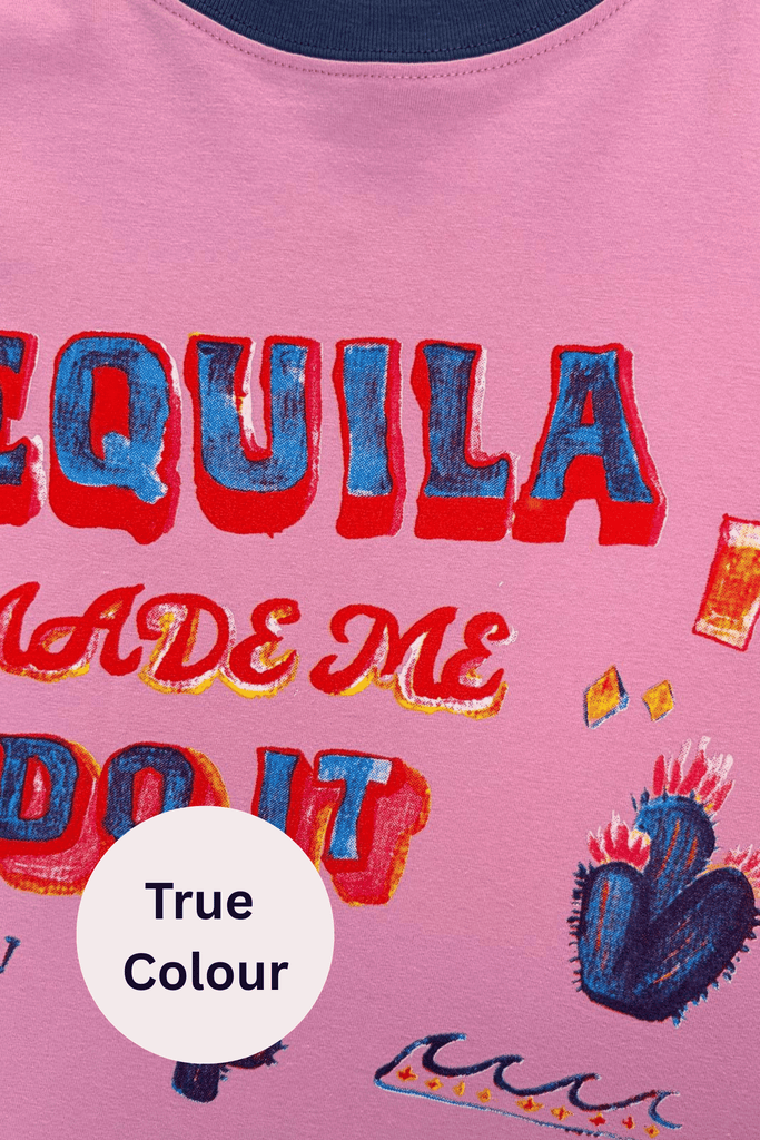 Sabbi The Very Oversized Tequila Made Me Do It Tee - Pink