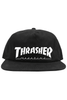 THRASHER MAGAZINE HEADWEAR O/S THRASHER MAGAZINE LOGO SNAPBACK CAP - BLACK/WHITE
