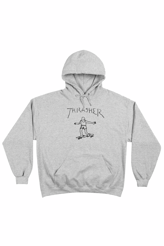 THRASHER MAGAZINE MENS HOODIES THRASHER GONZ HOOD - GREY/BLACK