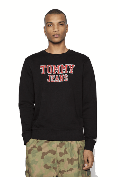 TOMMY JEANS CREW NECK SWEATERS TOMMY JEANS REGULAR ENTRY GRAPHIC CREW - BLACK