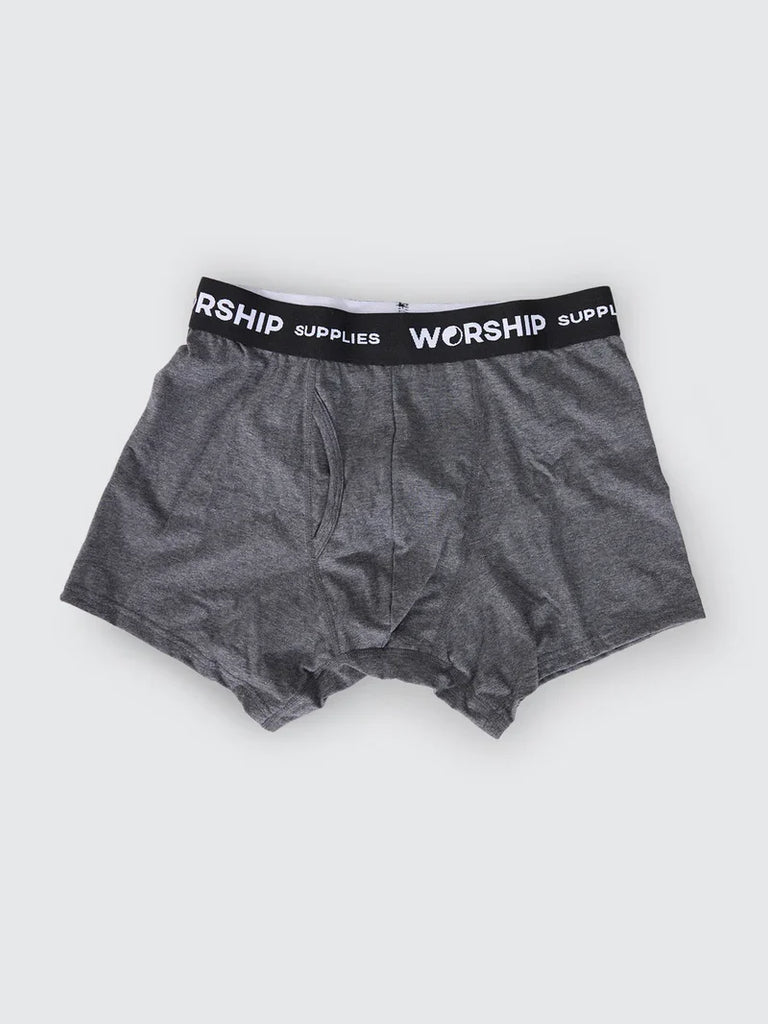 Worship Supplies Mens Trunks 3 Pack - Black/Grey Marle/Black Marle