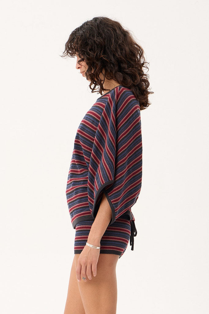 AFENDS Vance - Knit Batwing Top - Club Stripe