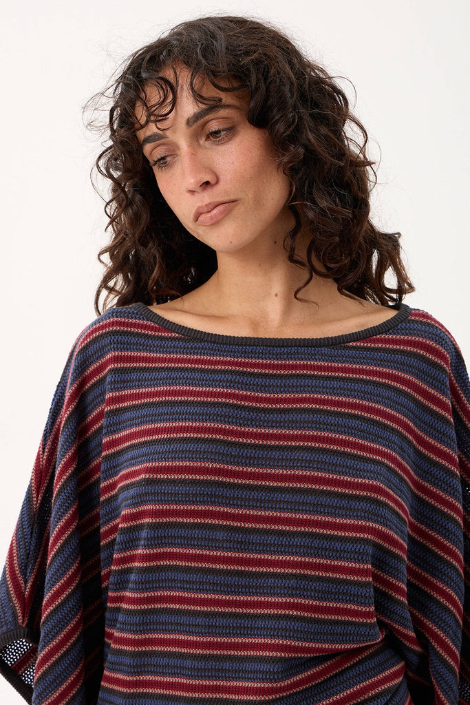AFENDS Vance - Knit Batwing Top - Club Stripe