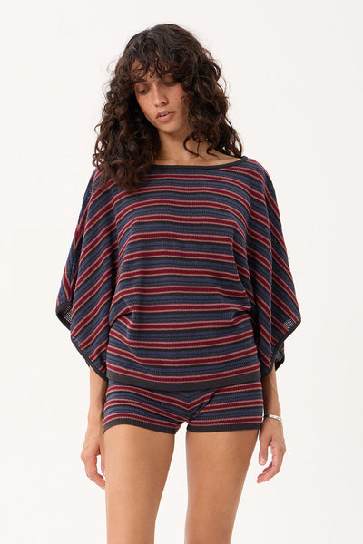 AFENDS Vance - Knit Batwing Top - Club Stripe
