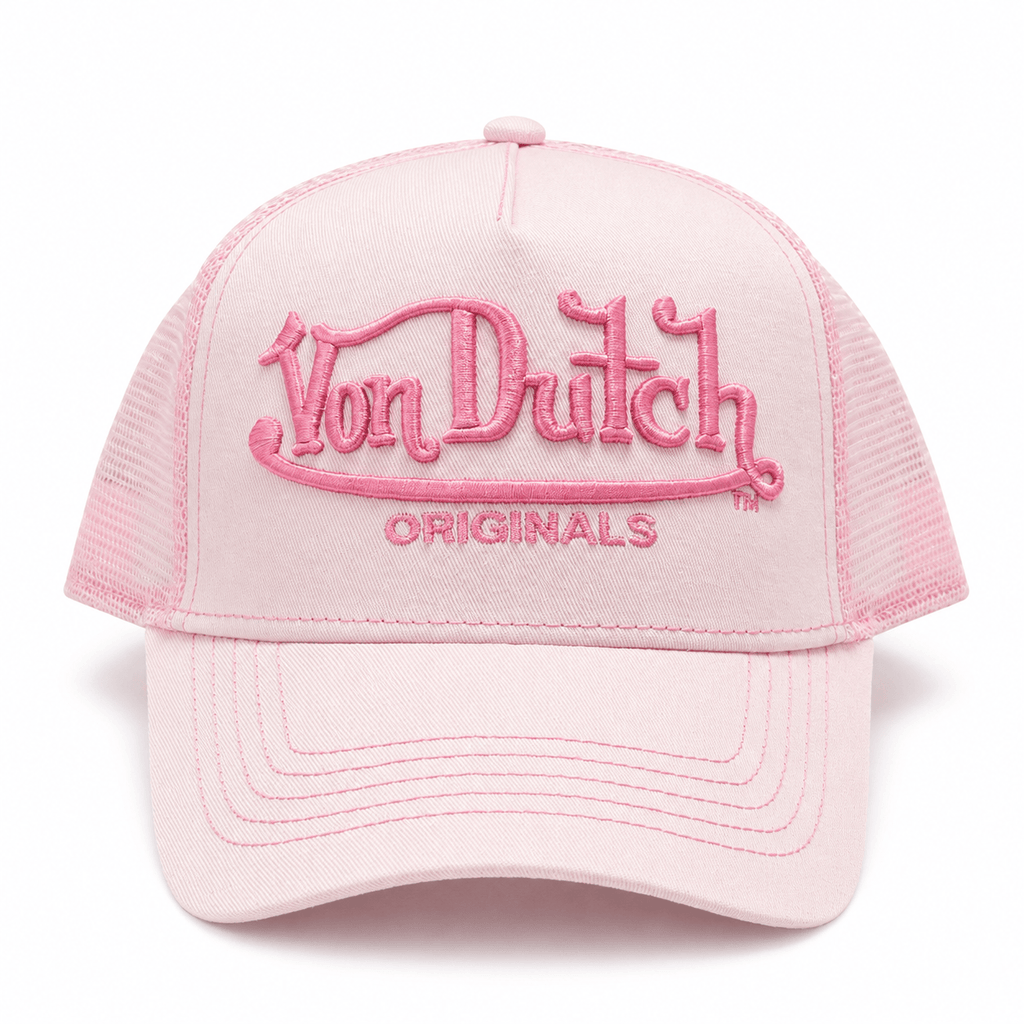 Von Dutch Big Signature Trucker Hat - Pink