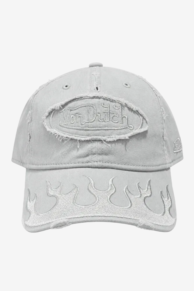 Von Dutch Flames Dad Cap - Light Grey