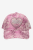 Von Dutch Heart Studded Dad Cap - Silver/Pink