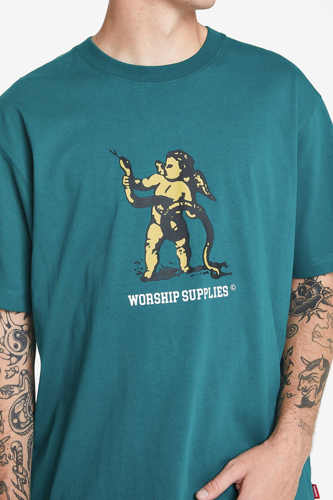 WORSHIP SUPPLIES MENS T-SHIRTS WORSHIP SUPPLIES CHEEKY CHERUB 2.0 TEE - EVERGLADE