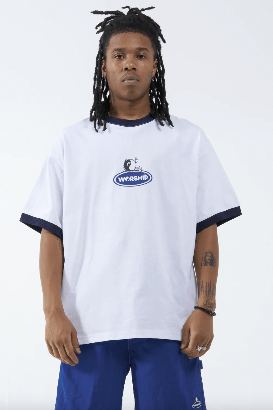 WORSHIP SUPPLIES TOMMY TWO BOX FIT OVERSIZE RINGER TEE - WHITE – Pretty ...