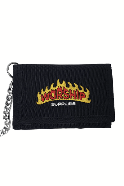 WORSHIP SUPPLIES MENS WALLETS WORSHIP SUPPLIES REST STOP VELCRO FOLDING WALLET - BLACK