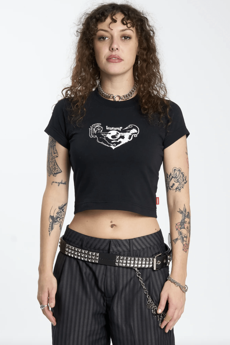 Worship Horns Teeny Tee (Steel Grey) main image 0