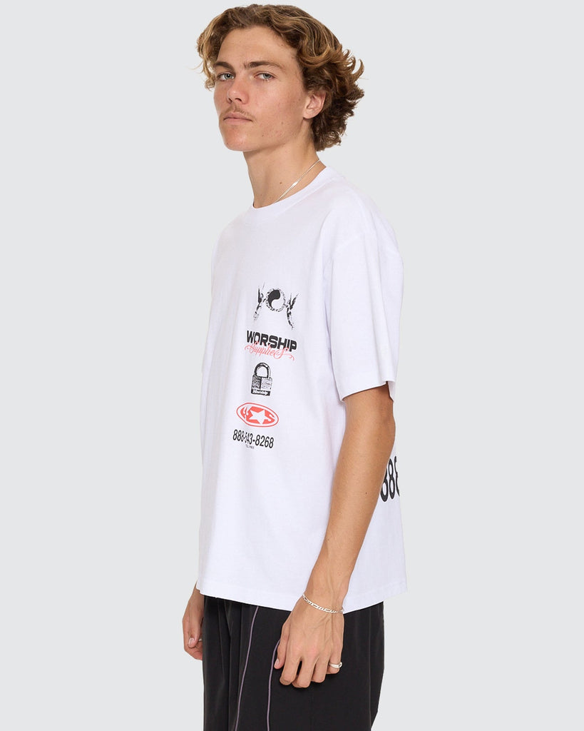 Worship Supplies Toll Free Tee - White