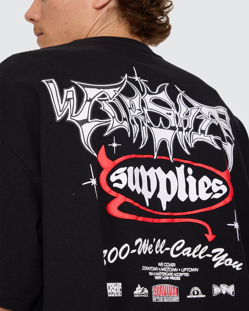 Worship Supplies Survival Crop Tee - Black