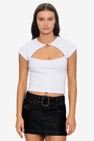 Coax Cap Sleeve Tee - White