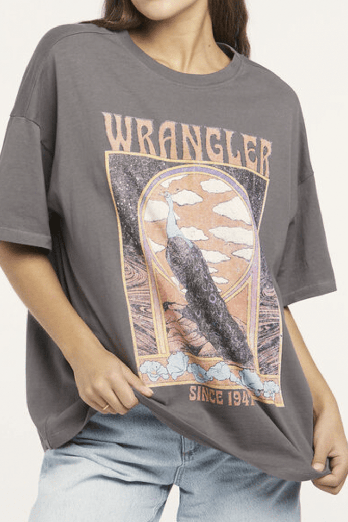 WRANGLER TOPS WRANGLER BOXY SLOUCH TEE PEACOCK OASIS