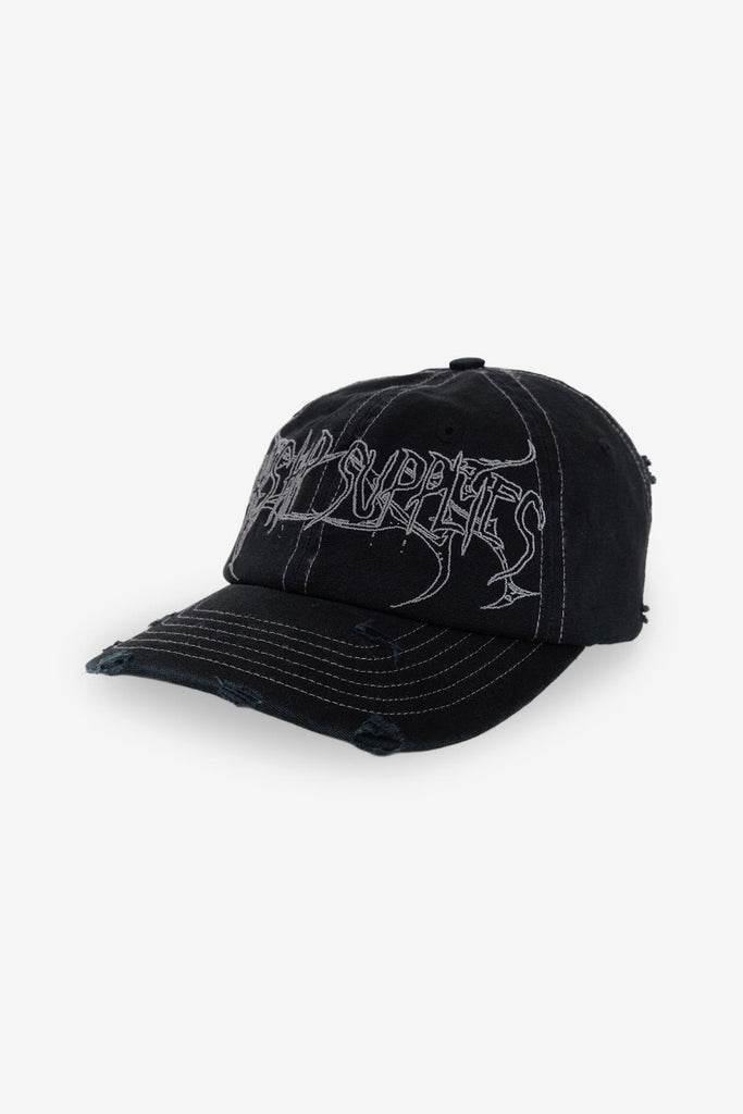 WORSHIP SUPPLIES SPINAL 6 PANEL HAT - WASHED BLACK
