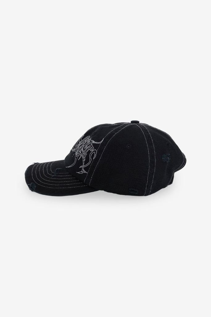 WORSHIP SUPPLIES SPINAL 6 PANEL HAT - WASHED BLACK