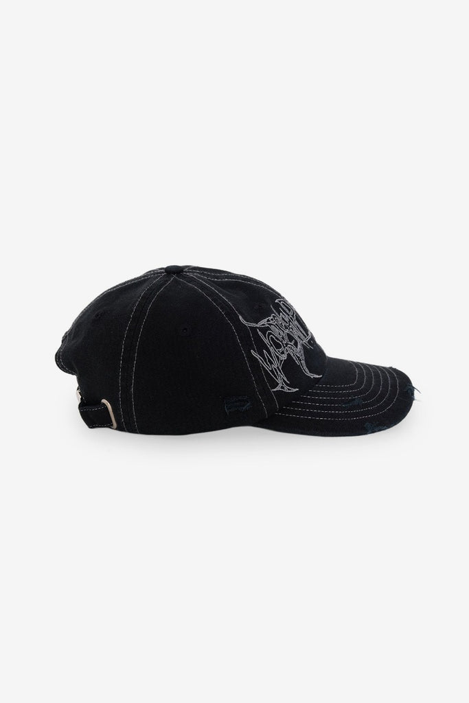 WORSHIP SUPPLIES SPINAL 6 PANEL HAT - WASHED BLACK