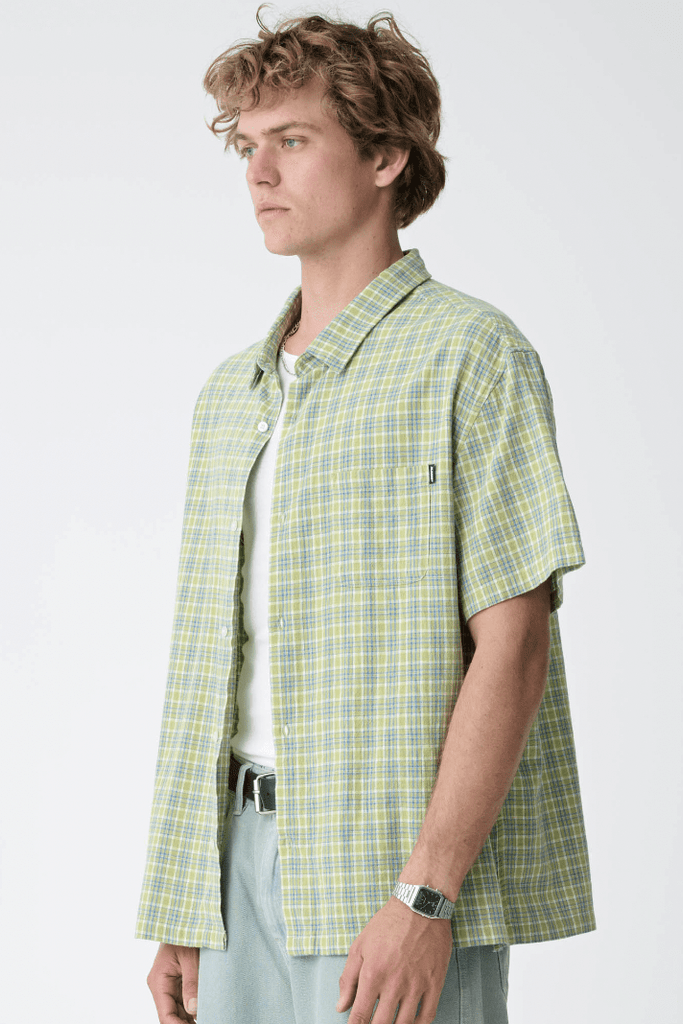 X-LARGE MENS BUTTON UP SHIRTS X-LARGE CONFIRMED CHECK SS SHIRT - GREEN
