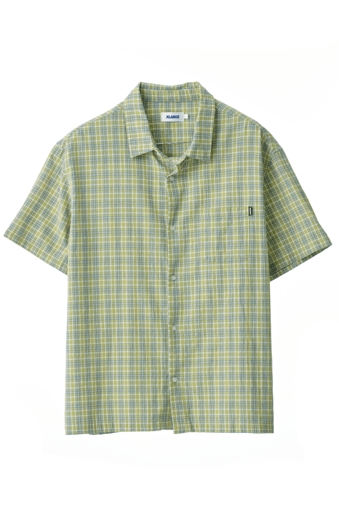 X-LARGE MENS BUTTON UP SHIRTS X-LARGE CONFIRMED CHECK SS SHIRT - GREEN