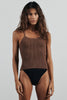 BARE BY CHARLIE HOLIDAY TOPS BARE RIBBED KNIT TANK - ESPRESSO